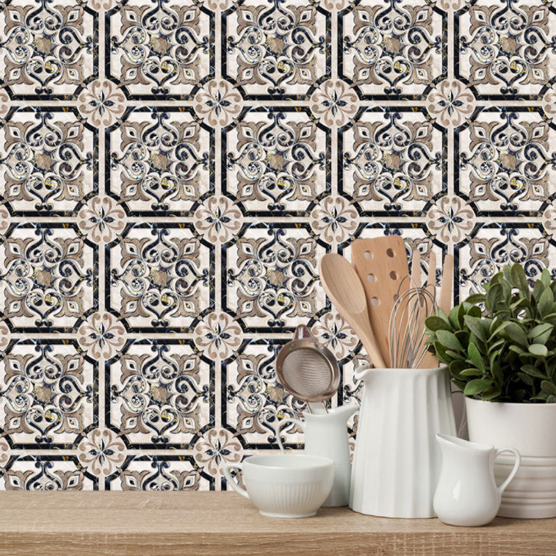 Ace of Hearts Tile Wallpaper Panel 10 Pieces Vintage PVC Wall Covering, Pick Up Sticks