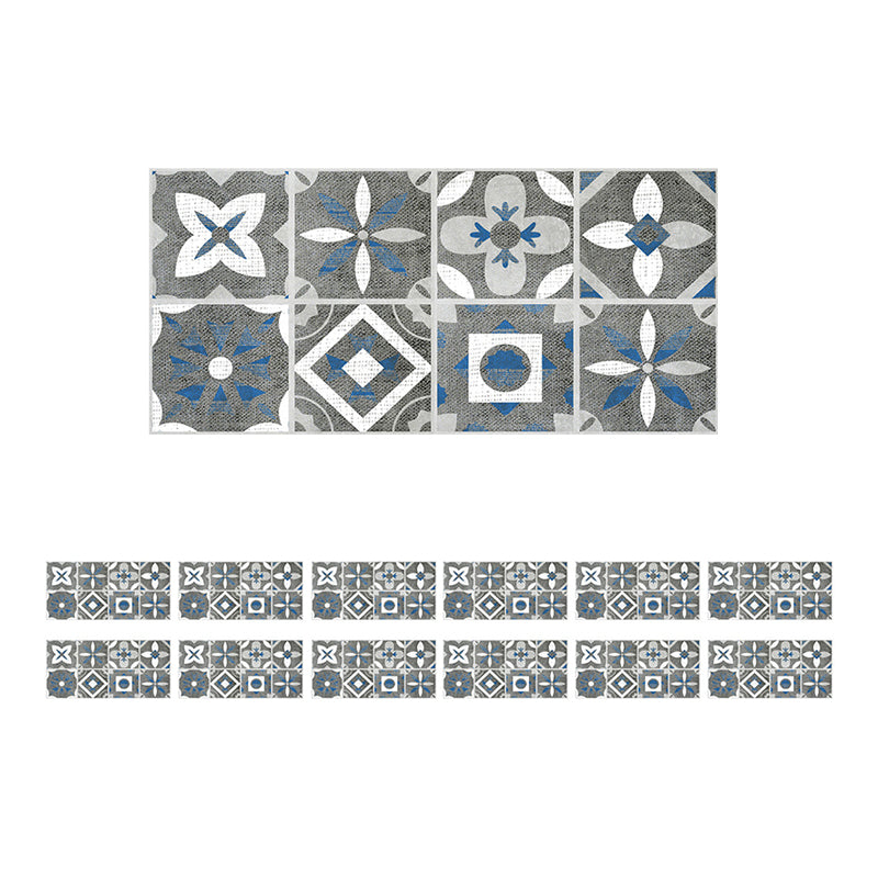 12 Pcs Floral Pattern Wallpaper Panels Grey PVC Wall Decor, Peel and Paste, 2.6-sq ft