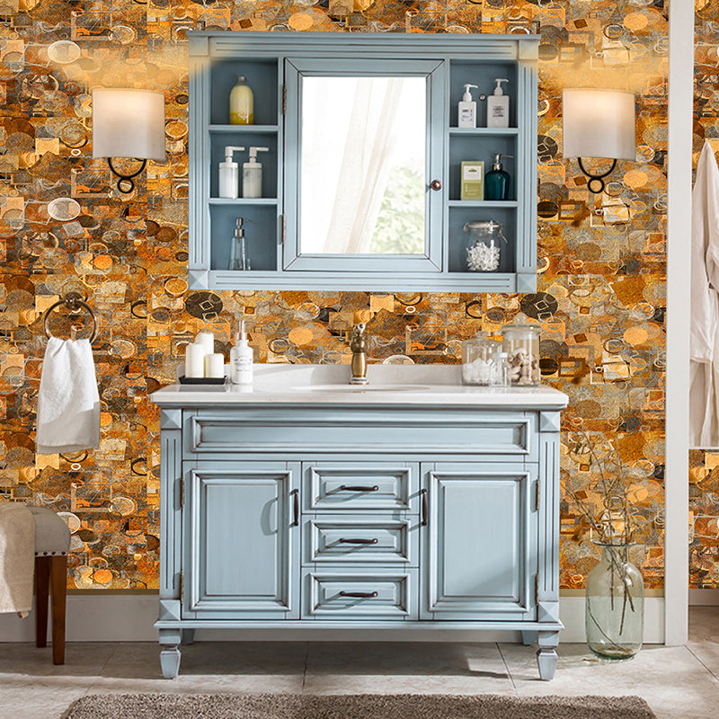 Adhesive Abstract Wallpaper Panels 12 Pieces Modern PVC Wall Art in Dark Brown, 8' L x 4" W