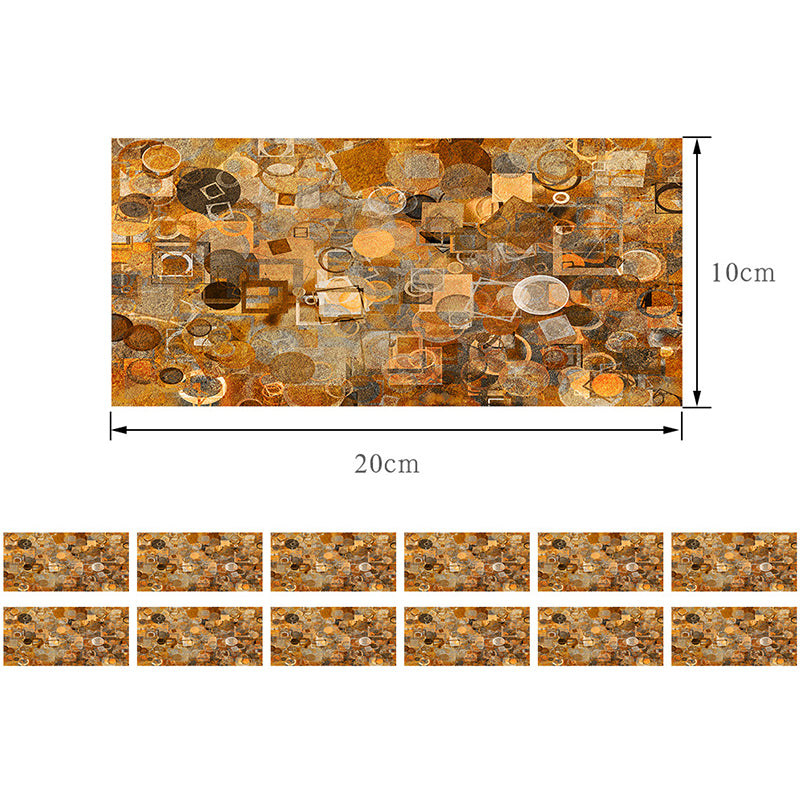 Adhesive Abstract Wallpaper Panels 12 Pieces Modern PVC Wall Art in Dark Brown, 8' L x 4" W