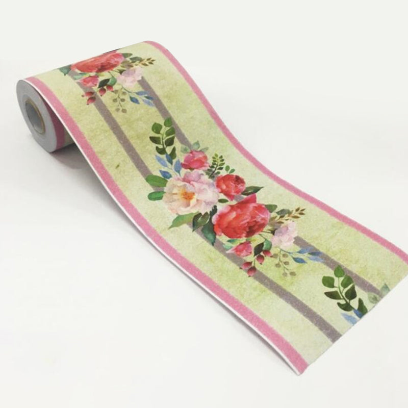 Rustic Blossoming Peony Wallpapers PVC Self-Stick Pink Wall Art for Bedroom, 2 Pcs