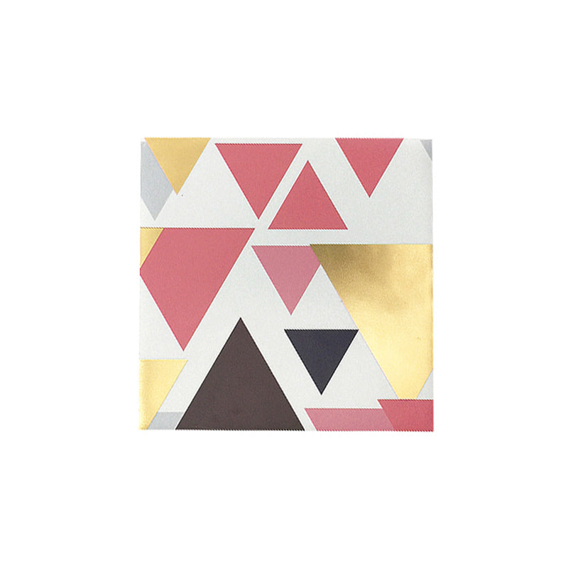 Removable Triangle Wallpaper Panel Set Modern Artistic Geometric Wall Decor in Multi-Color, 8' L x 8" W