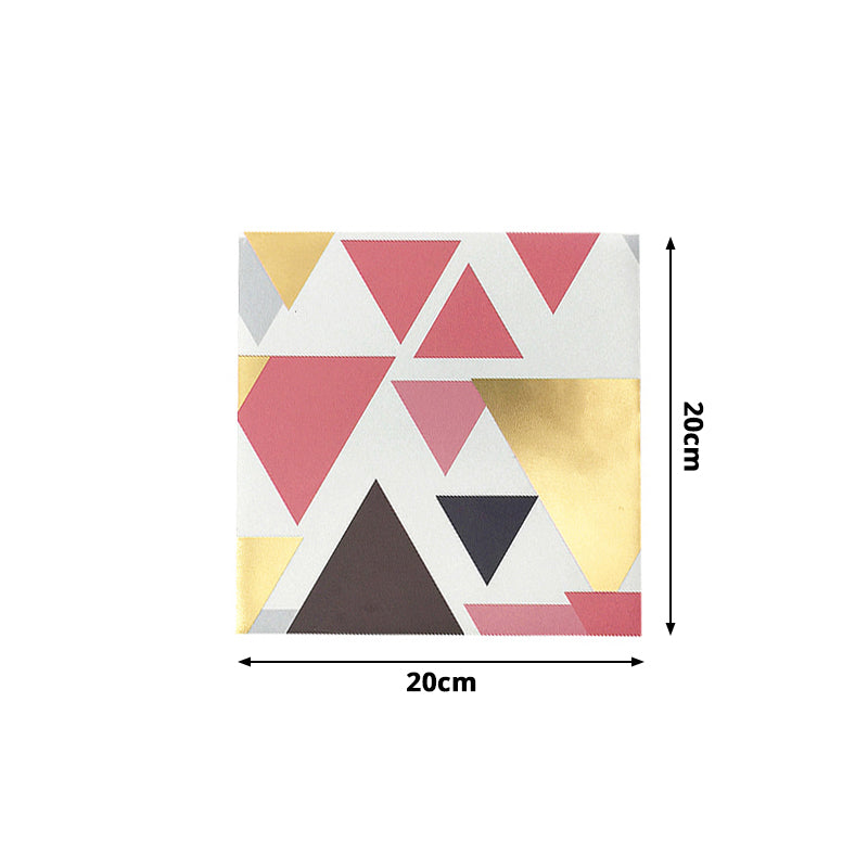 Removable Triangle Wallpaper Panel Set Modern Artistic Geometric Wall Decor in Multi-Color, 8' L x 8" W