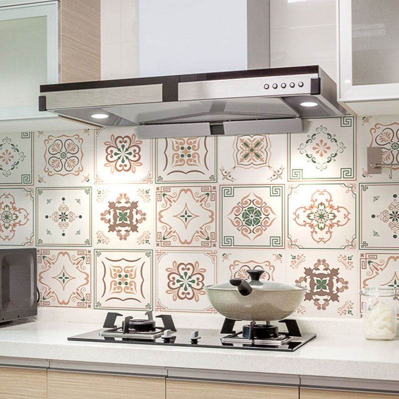 Boho Chic Quatrefoil Wallpaper Panel Set Brown Pick Up Sticks Wall Art for Kitchen
