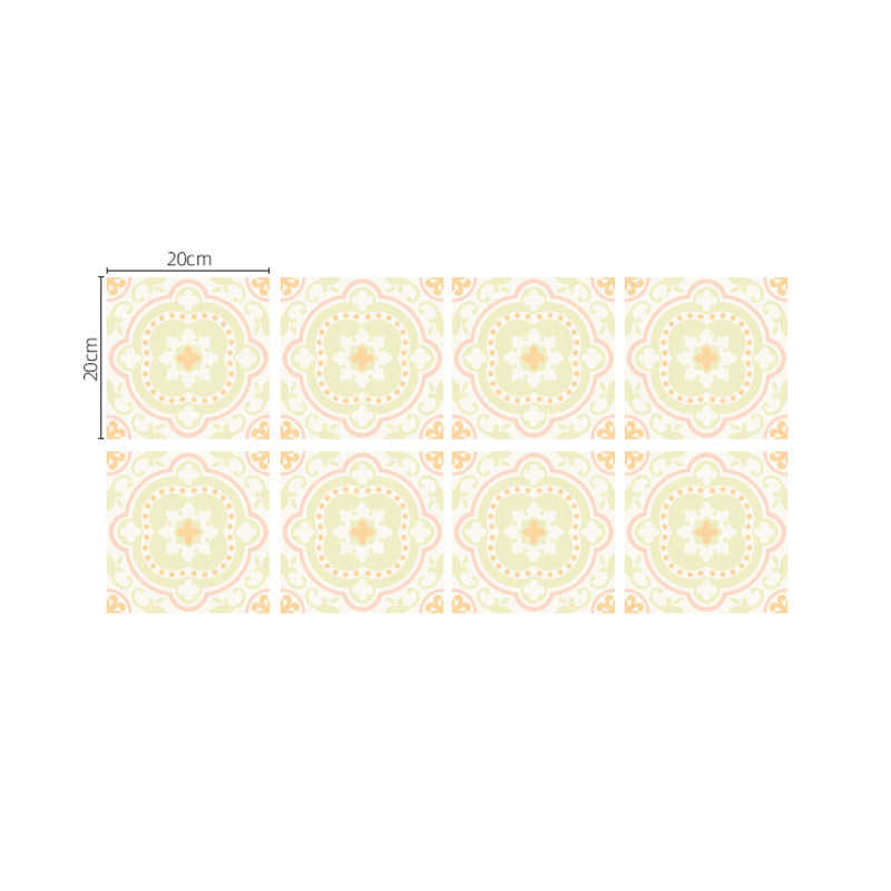 Quatrefoil Moroccan Tiles Wallpapers Boho Smooth Surface Wall Art in Yellow, Stick On