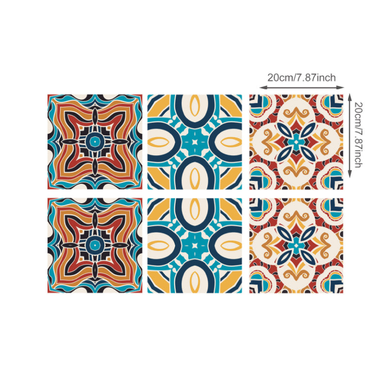 Blue Flower-Like Wallpaper Panels Peel and Paste Boho Dining Room Wall Decoration