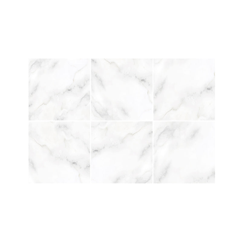 Contemporary Faux Marble Wallpaper Panels PVC Stick On White Wall Decor for Home