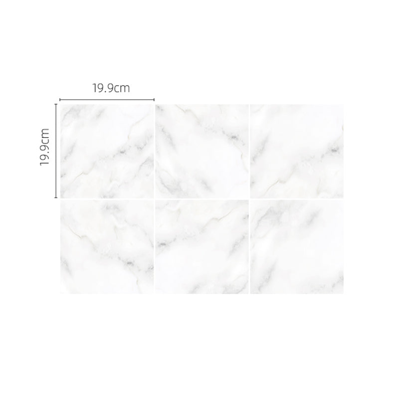 Contemporary Faux Marble Wallpaper Panels PVC Stick On White Wall Decor for Home