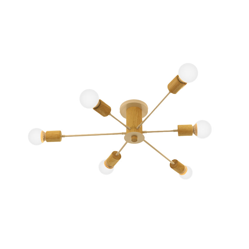 Lámpara de techo semiempotrada Starburst de 6/8/10 luces, lámpara de techo para sala de estar de Metal nórdico blanco/negro