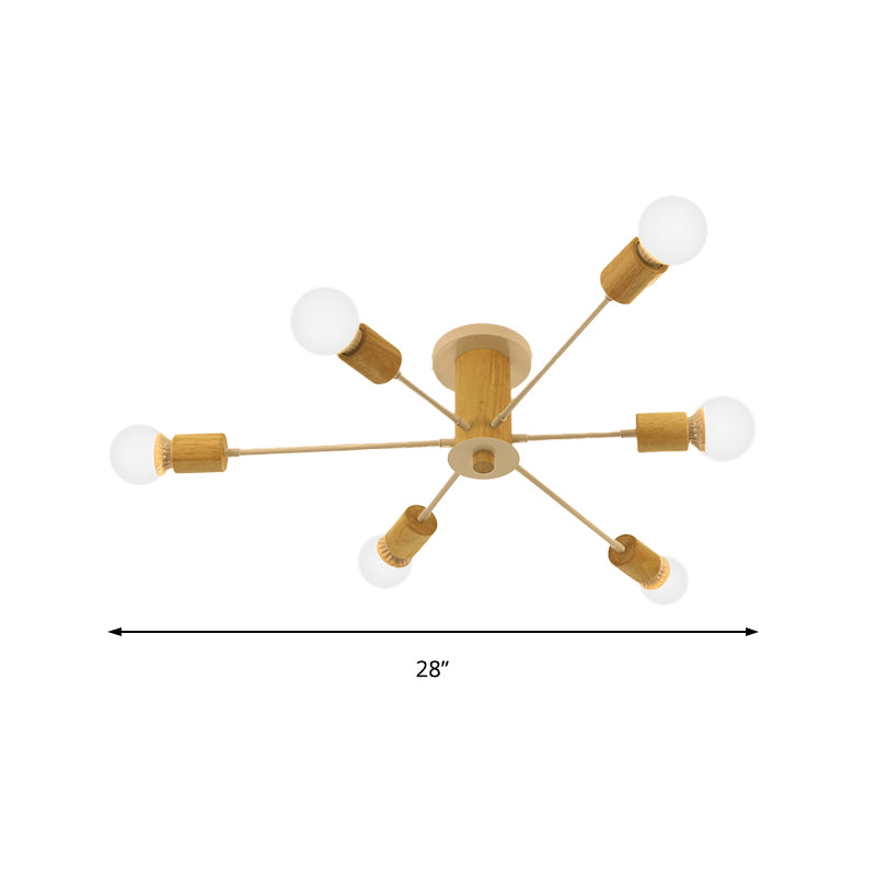 Lámpara de techo semiempotrada Starburst de 6/8/10 luces, lámpara de techo para sala de estar de Metal nórdico blanco/negro