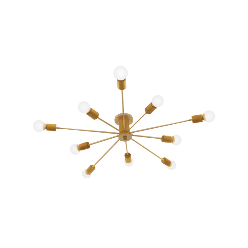 Lámpara de techo semiempotrada Starburst de 6/8/10 luces, lámpara de techo para sala de estar de Metal nórdico blanco/negro