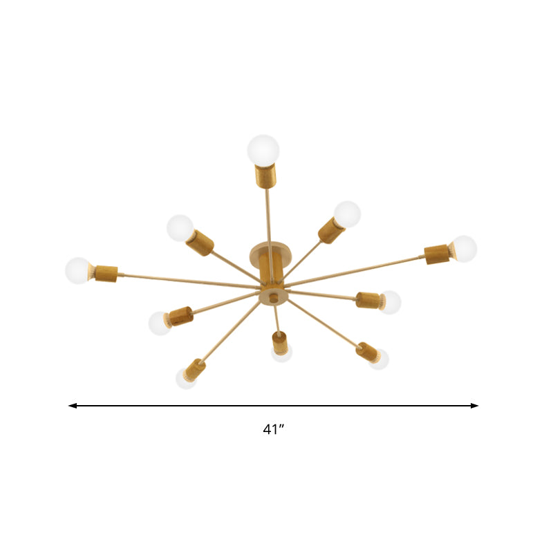 Lámpara de techo semiempotrada Starburst de 6/8/10 luces, lámpara de techo para sala de estar de Metal nórdico blanco/negro