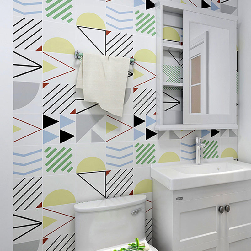 Modern Geometric Shapes Stick Wallpapers Bright Color Kitchen Wall Art, 3.5' L x 23.5" W