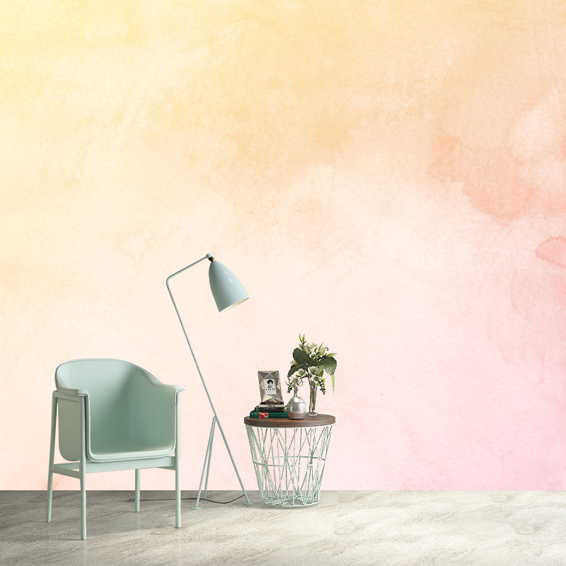 Pink Ombre Print Wall Mural Stain Resistant Wall Decoration for Bedroom, Made to Measure