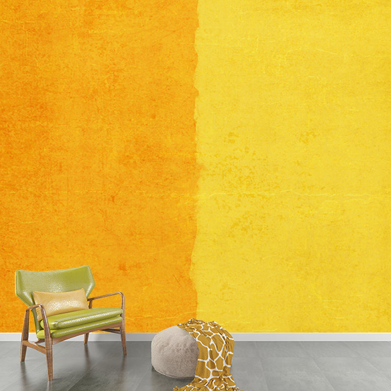Minimalist Square Mural Wallpaper Yellow Stain-Resistant Wall Covering for Accent Wall