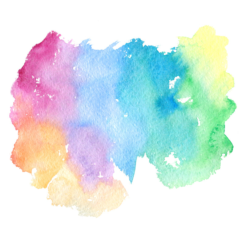 Illustration Art Deco Wall Mural Blue Watercolour Abstract Wall Covering, Custom-Printed