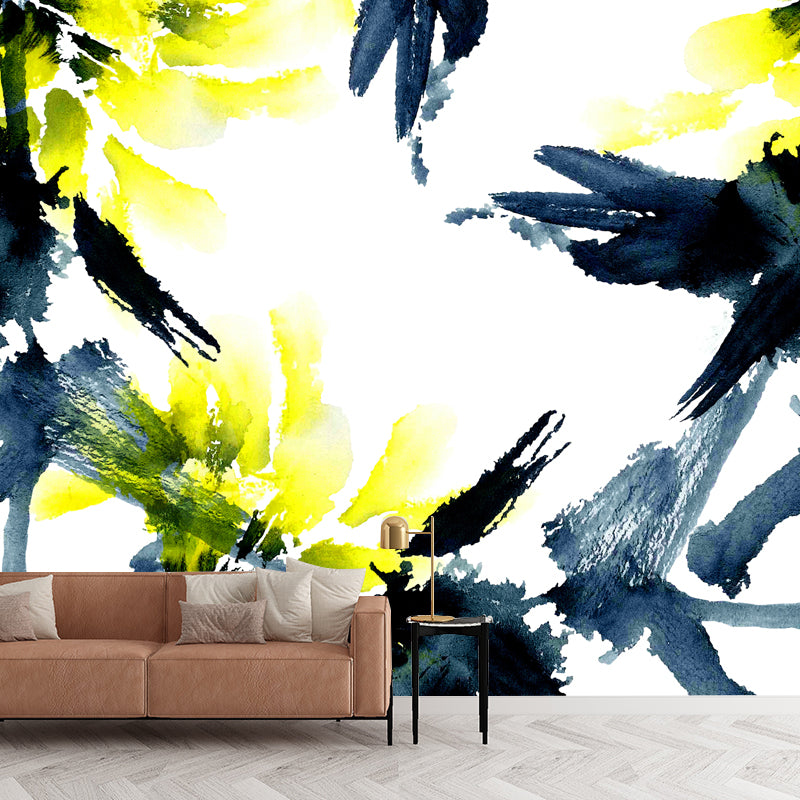 Watercolor Bird and Branch Mural Artistic Washable Bedroom Wall Decor, Custom Made