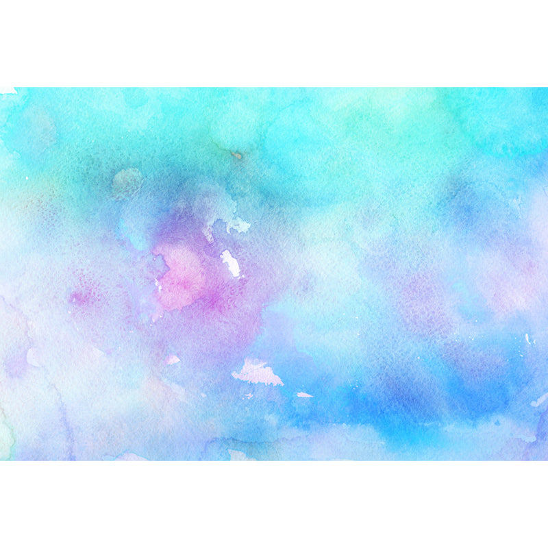 Abstract Lotus Pond Mural Wallpaper Artistry Non-Woven Material Wall Art in Blue