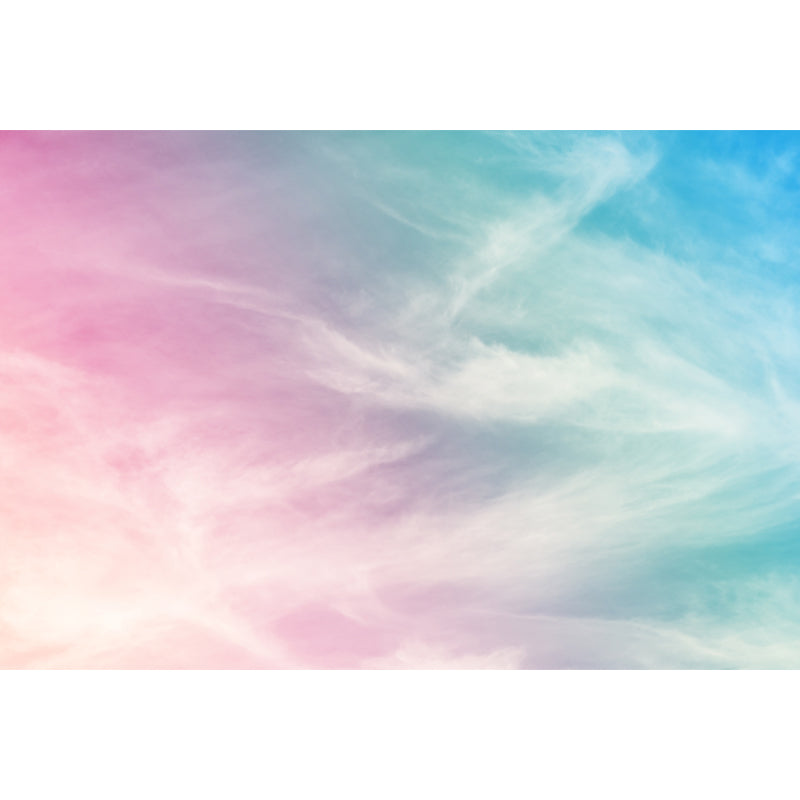 Pink Sky Painting Wall Mural Decal Moisture-Resistant Wall Covering for Living Room