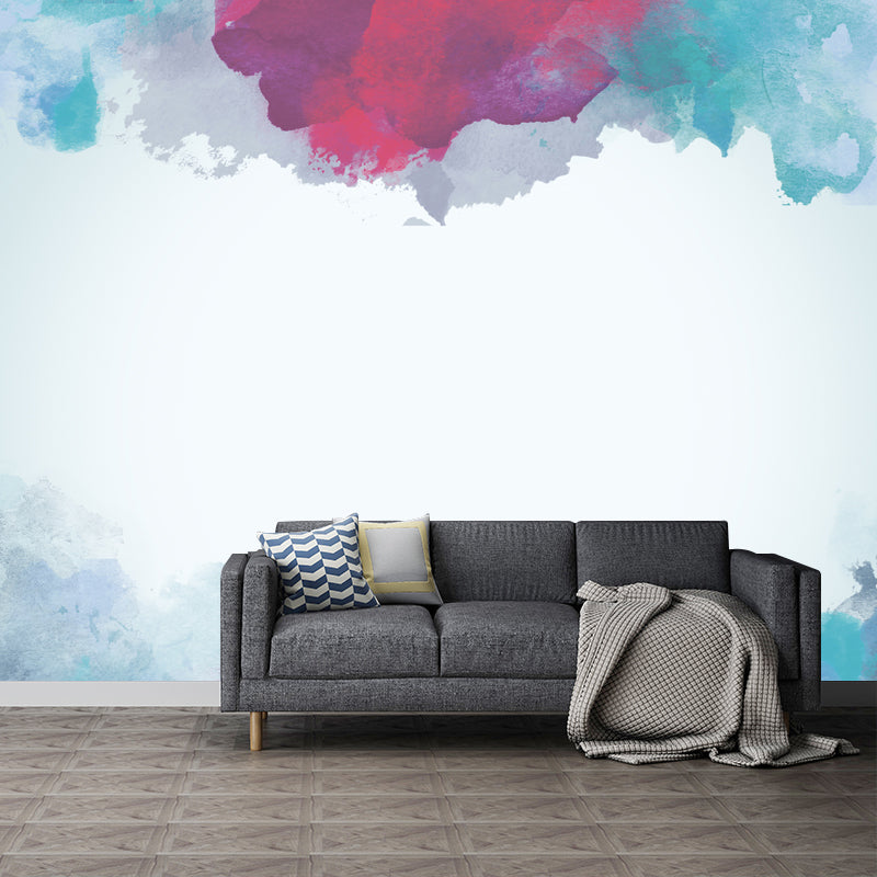 Pintura de bordes enteros, Mural de acuarela, decoración de pared de salón moderna impermeable