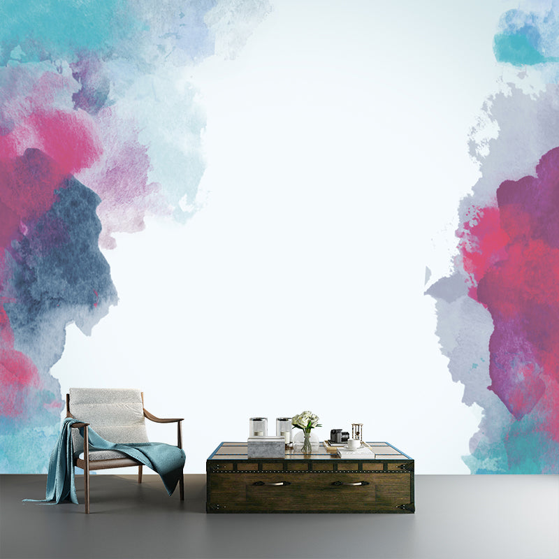 Pintura de bordes enteros, Mural de acuarela, decoración de pared de salón moderna impermeable