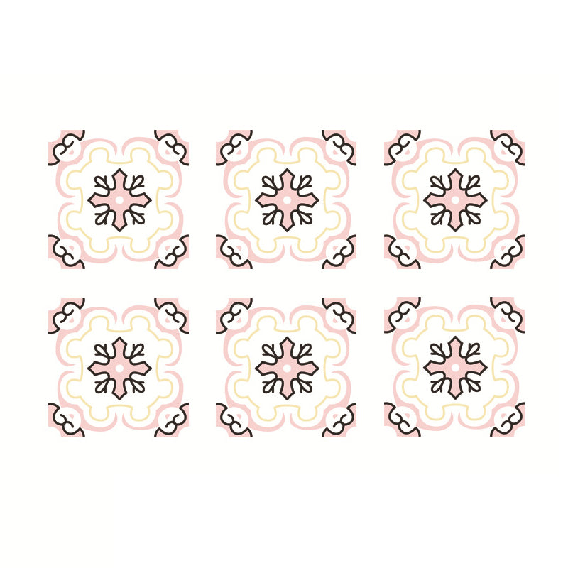 Rural Seamless Floral Print Wallpapers for Kitchen 5.2-sq ft Wall Art in Pink-Yellow, Removable