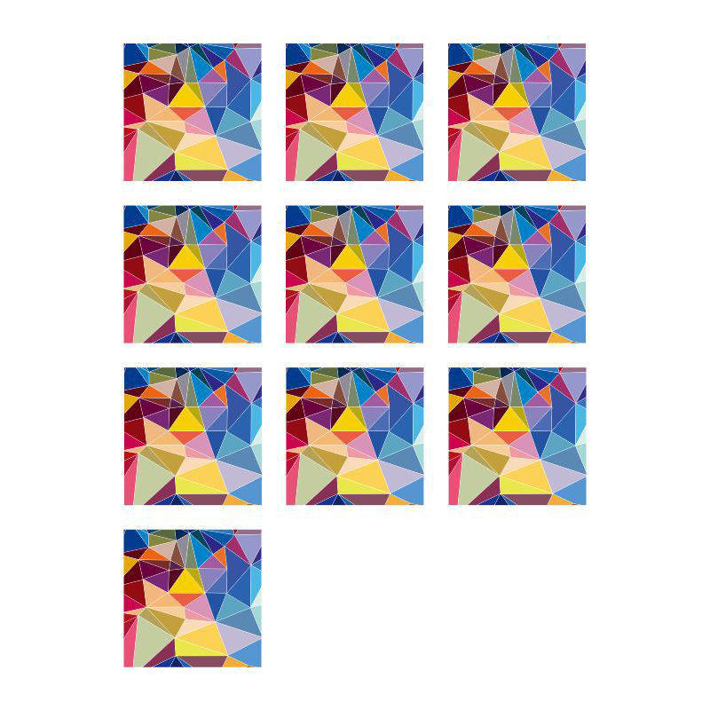 Modern Art Origami Wallpaper Panels for Nursery 4.3-sq ft Wall Covering in Red-Yellow-Blue, Stick On