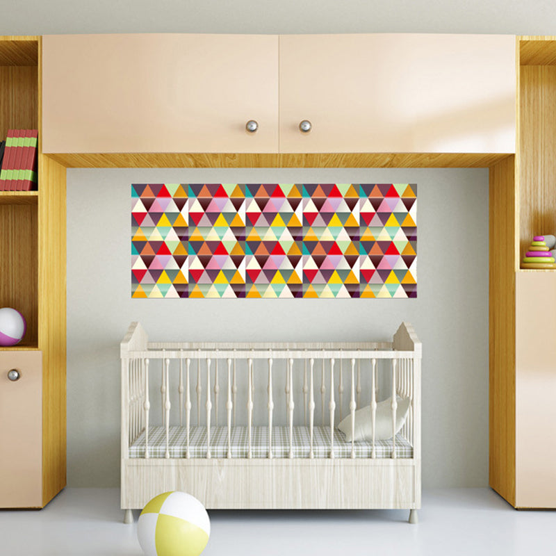 Peel and Paste Triangle Wallpaper Panel PVC Modernist Wall Decor for Bedroom (10 Pcs)