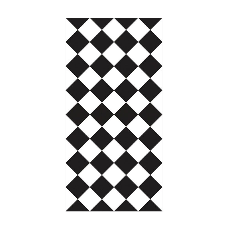 Black-White Modern Wallpaper Panels 4.4-sq ft Diagonal Checkered Pattern Wall Art, Self Adhesive