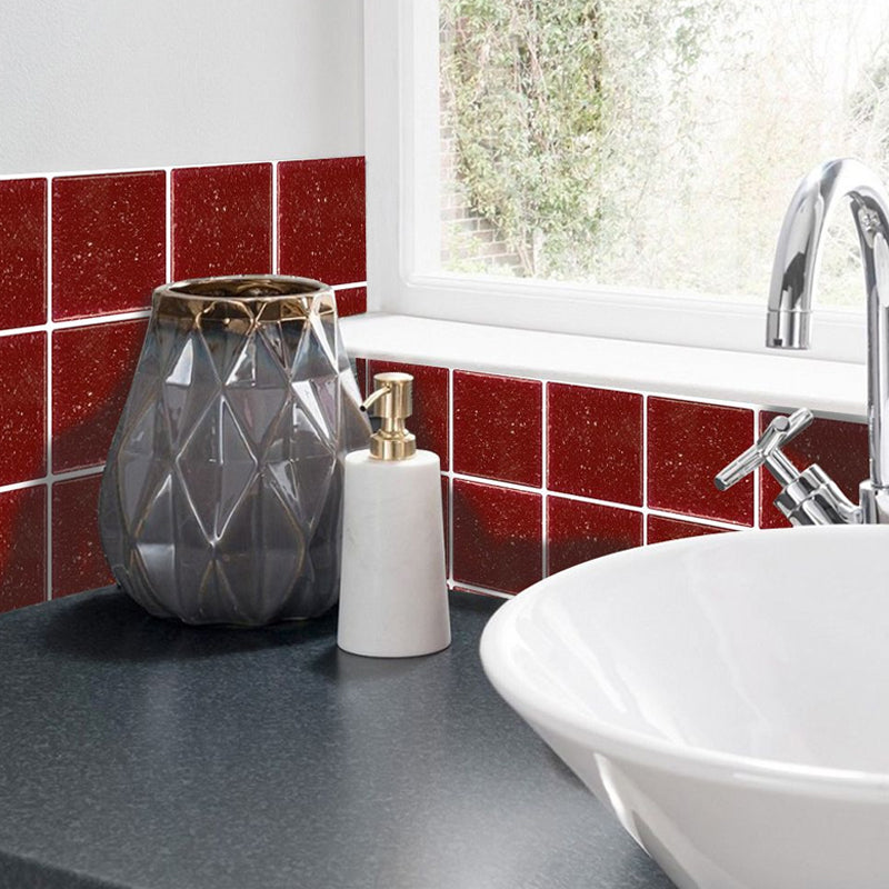 Red Modernist Peel Wallpaper Panel Set 12.2-sq ft Spotted Wall Art for Bedroom (50 Pcs)