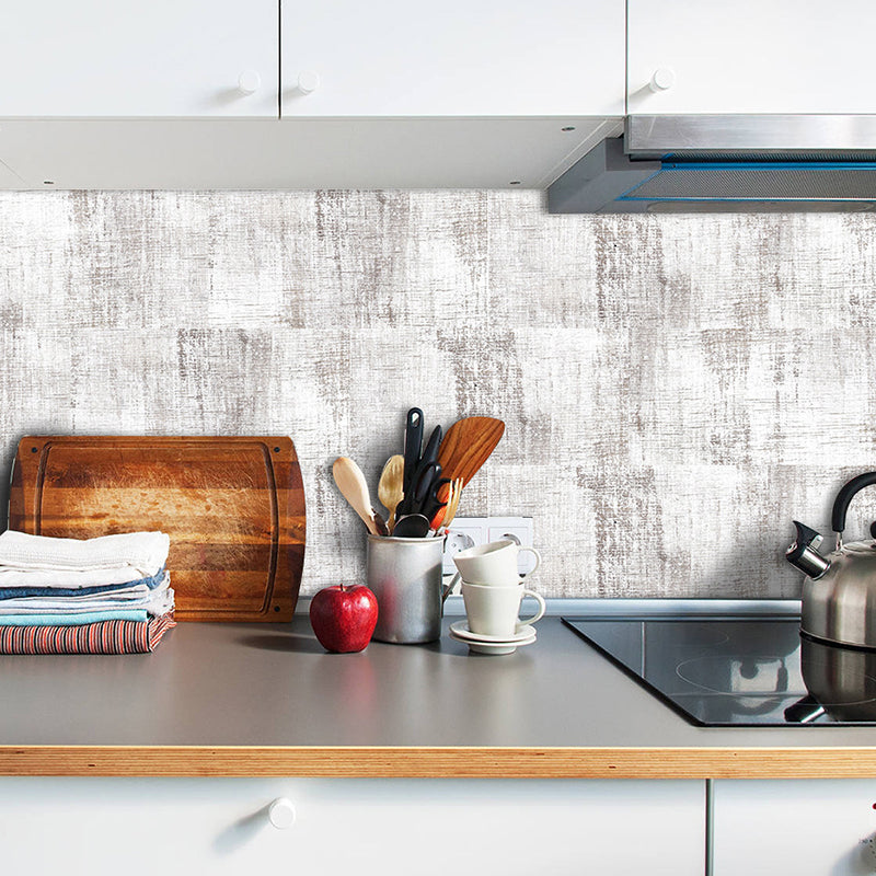 Countryside Wood Look Wallpaper Panels Grey Peel and Stick Wall Art for Dining Room