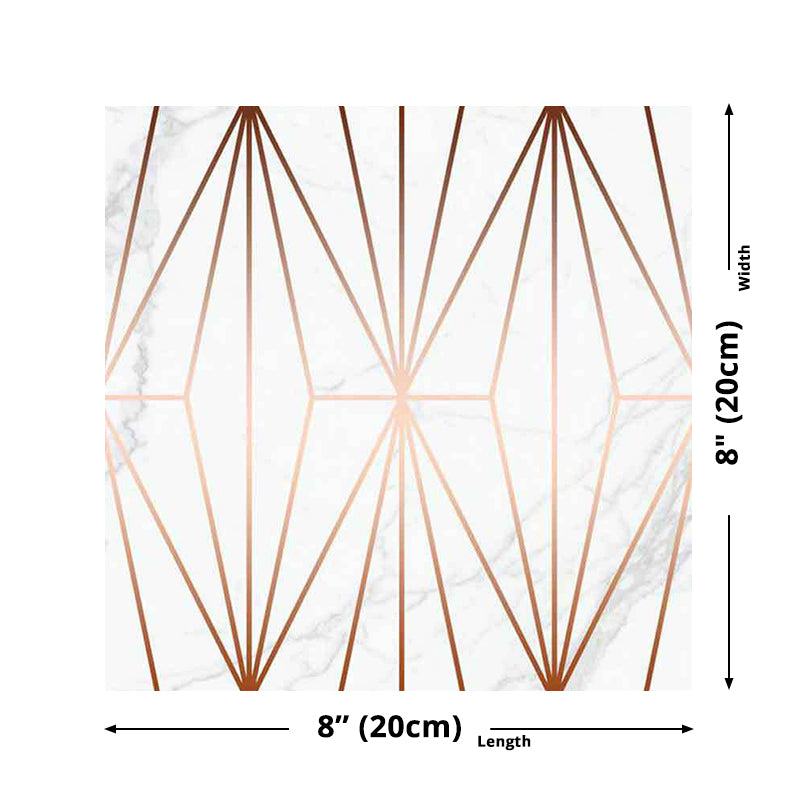 Minimalist Diamond Wallpaper Panels Coffee Kitchen Stick On Wall Decoration, 8' x 8"