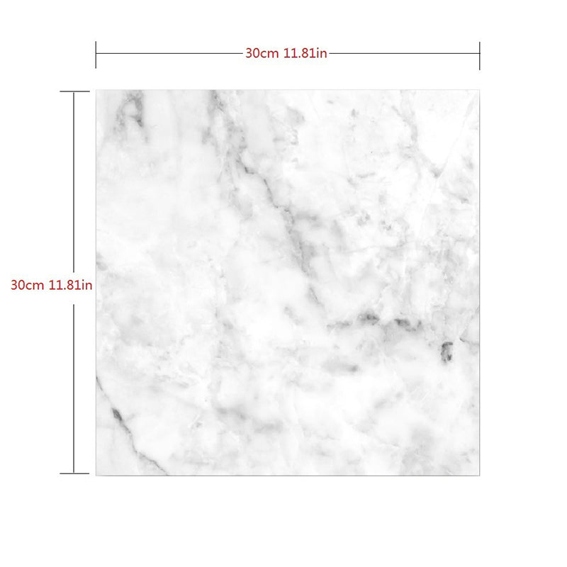 Adhesive Marble Wallpaper Panels Contemporary PVC Wall Art for Bedroom, 12' L x 12" W