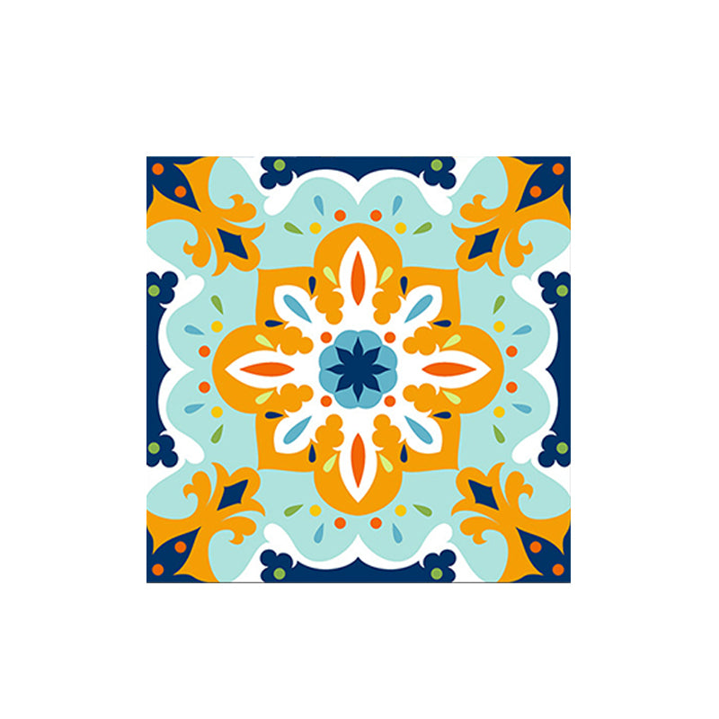 Green Flower Print Wallpaper Panels 18 Pieces Mosaic Tile Boho Peel and Stick Wall Decor