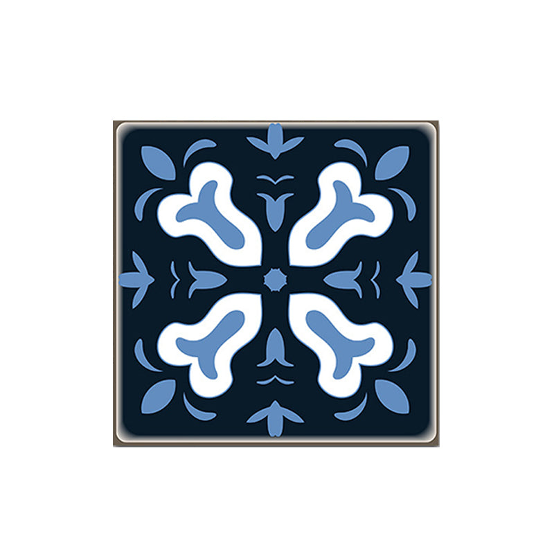 Baroque Tiles Wallpaper Panel Set 18 Pcs Blue PVC Wall Covering, Easy Peel off, 8' x 8"