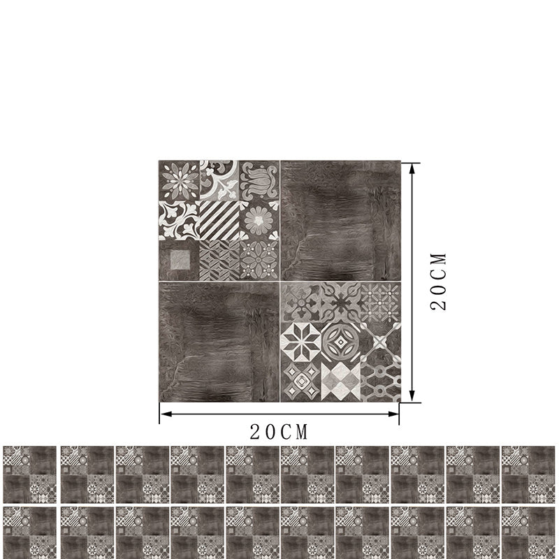 Adhesive Mosaic Tile Wallpaper Panels 20 Pcs Retro Style Wall Covering for Kitchen