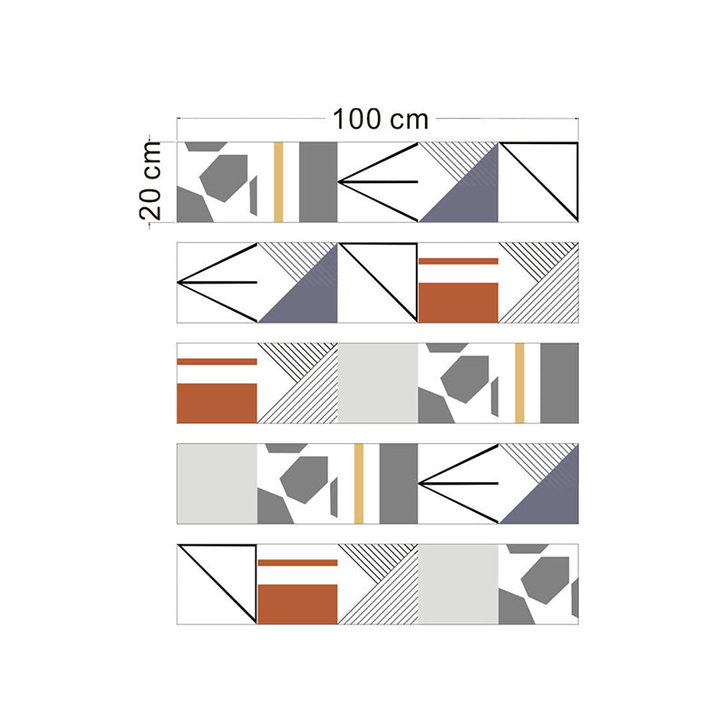 Modern Geometric Stick Wallpaper Panel 5 Pcs Grey Pick-Up Sticks Wall Art for Restaurant