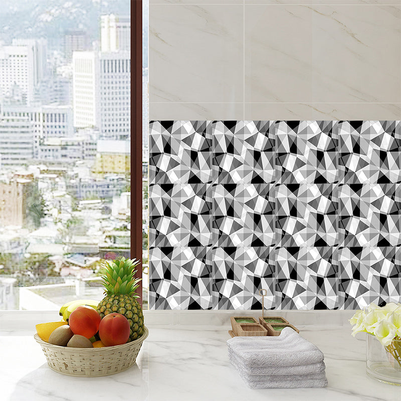 Geometry 3D Triangle Wallpapers 18 Pcs Adhesive Modern Kitchen Backsplash Wall Covering, 7.8-sq ft