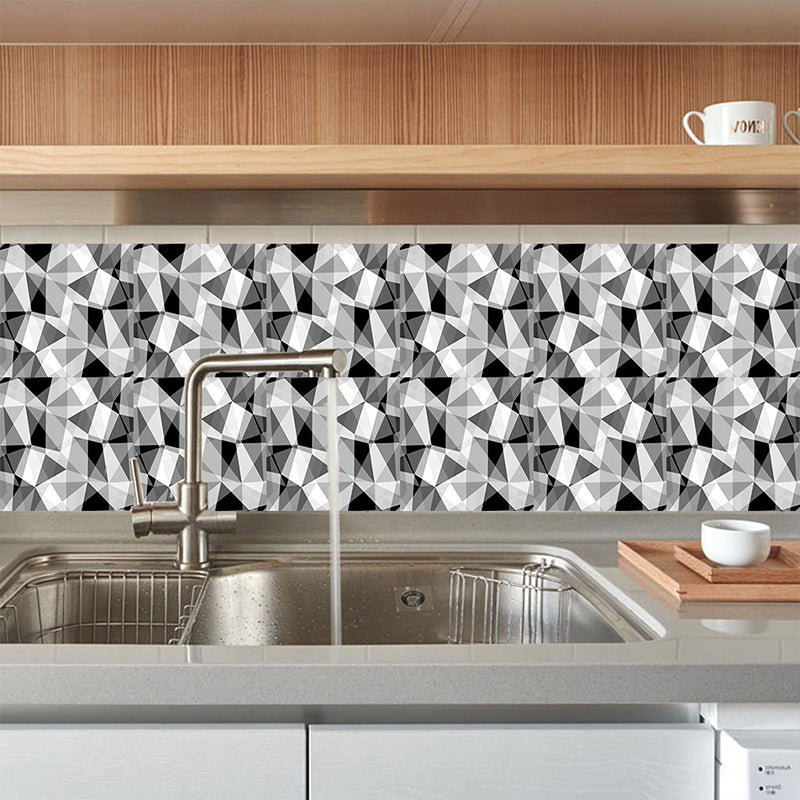 Geometry 3D Triangle Wallpapers 18 Pcs Adhesive Modern Kitchen Backsplash Wall Covering, 7.8-sq ft