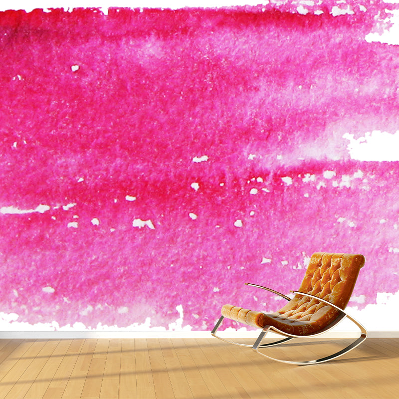 Pink Brush Stroke Wall Covering Mural Water-Resistant Wall Decor for Living Room
