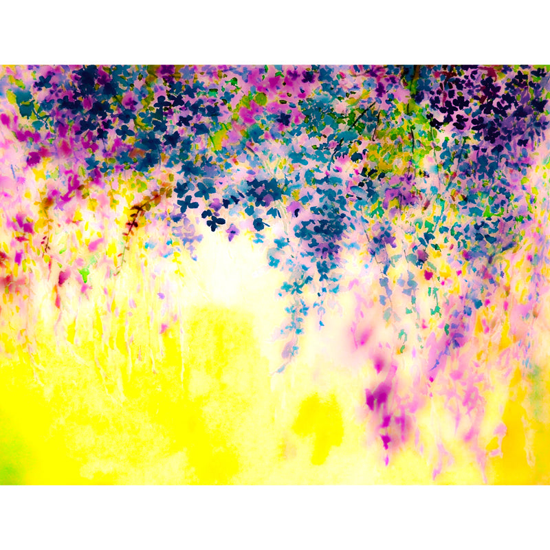 Beautiful Wisteria Painting Mural Decal for Bedroom Watercolor Wall Art, Custom Made