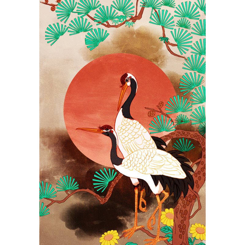 Halcyon under Pine Trees Mural Oriental Washable Living Room Wall Covering, Custom Size