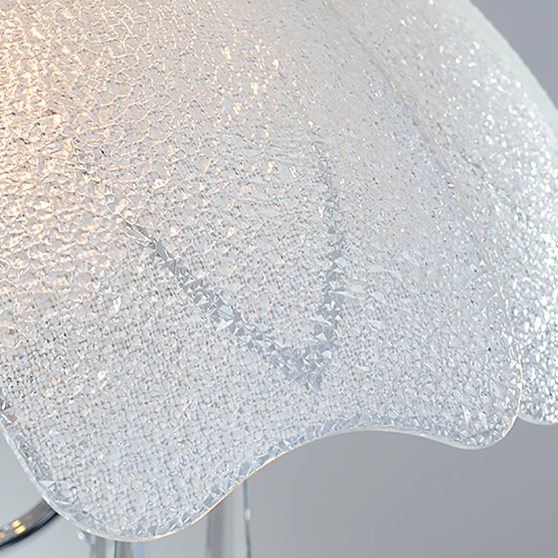 5 Bulbs Flower Hanging Chandelier Light Modern Glass Ceiling Light Fixture with K9 Crystal in Chrome