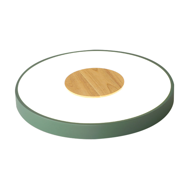 Plafoniera rotonda con montaggio a incasso rosa/blu/verde Apparecchio a soffitto a LED integrato in metallo nordico per camera da letto, diametro 12"/16"/19,5"