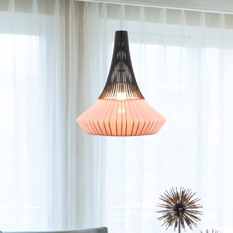 Kegel schaduw hanglamp moderne stijl stof 1 licht zwart/roze/blauw hangend licht voor woonkamer