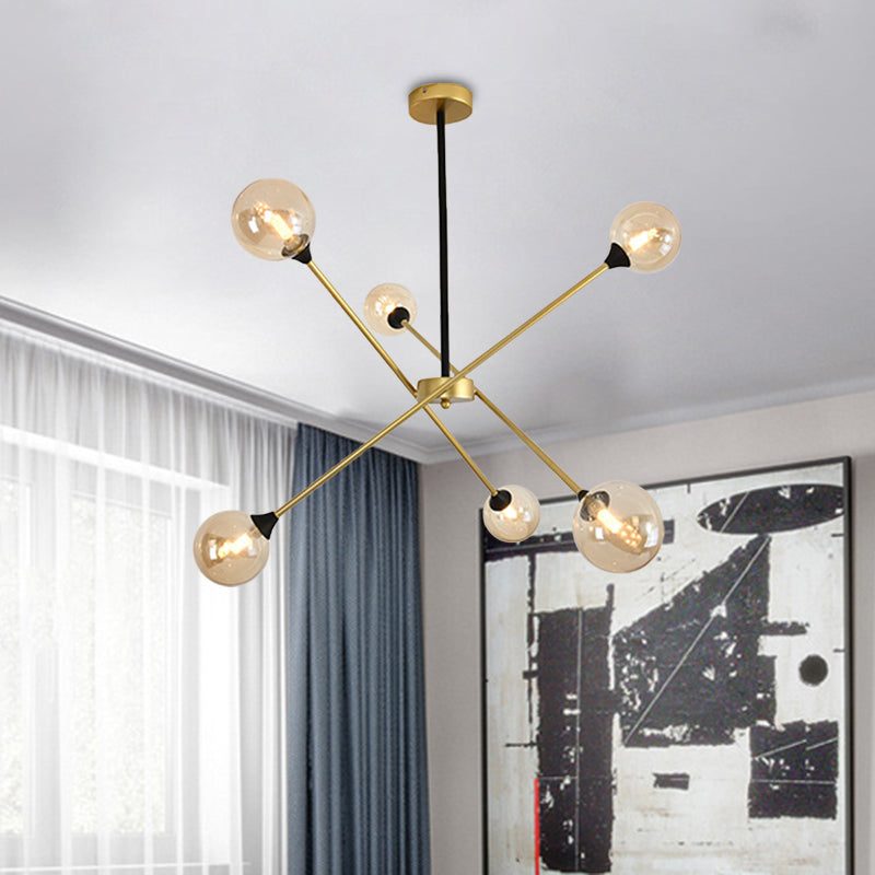 Forma scintilla luce appesa alla luce del lampadario in metallo in metallo con sfumatura di sfera per il ristorante