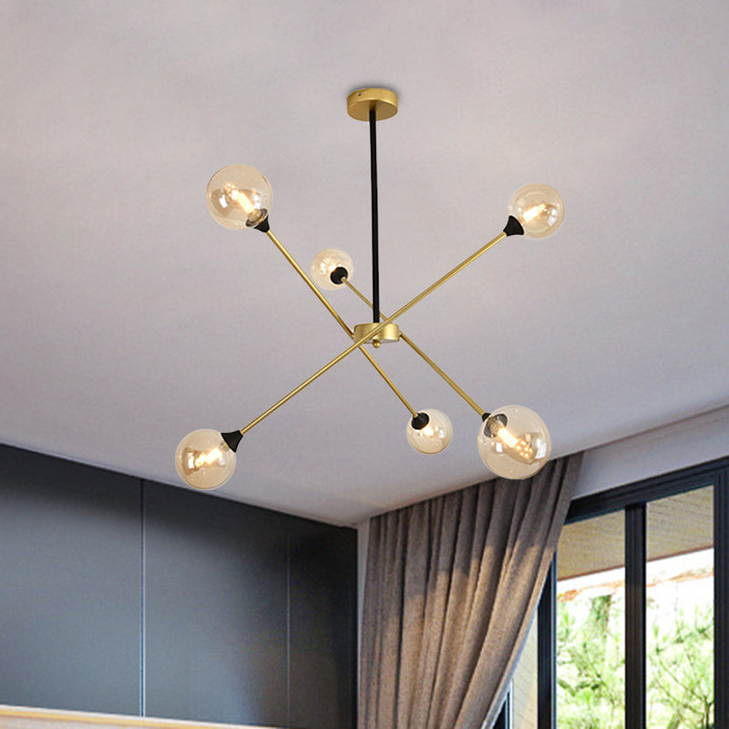 Forma scintilla luce appesa alla luce del lampadario in metallo in metallo con sfumatura di sfera per il ristorante