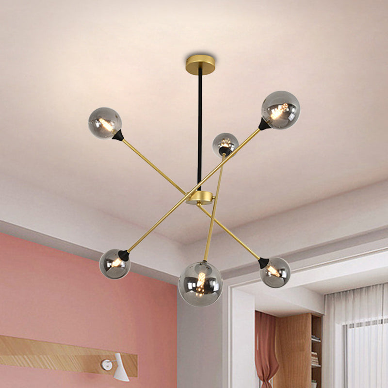 Forma scintilla luce appesa alla luce del lampadario in metallo in metallo con sfumatura di sfera per il ristorante