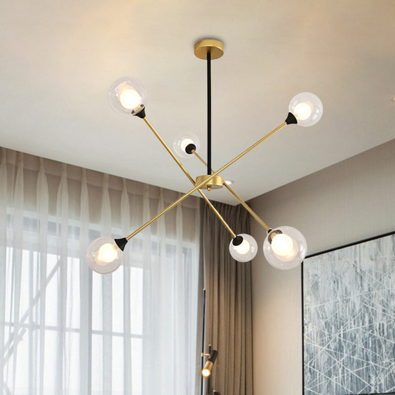 Forma scintilla luce appesa alla luce del lampadario in metallo in metallo con sfumatura di sfera per il ristorante