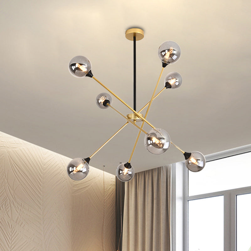 Forma scintilla luce appesa alla luce del lampadario in metallo in metallo con sfumatura di sfera per il ristorante